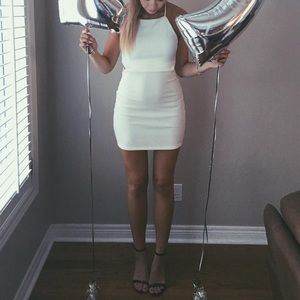 White mini dress with adjustable straps